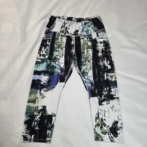 Women’s XL Abstract Print Leggings Stretch Polyester Spandex Athletic Yoga Pants